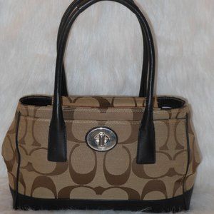 COACH CANVAS PRINT MULTI-COLOR SHOULDER BAG